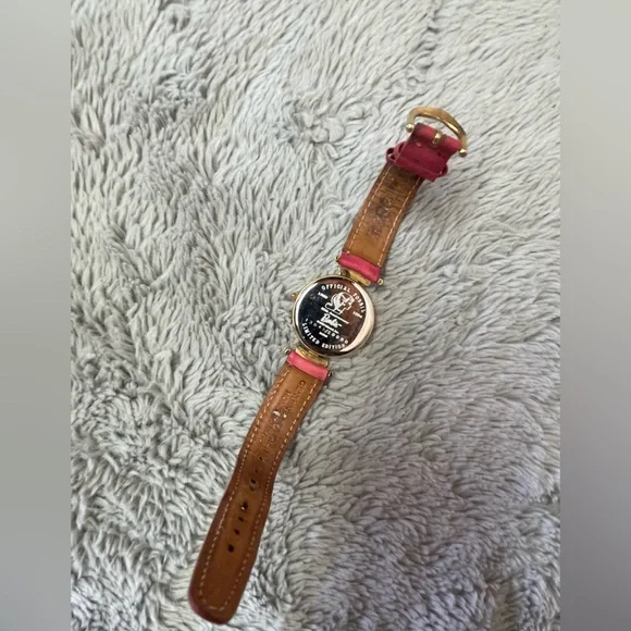 Fossil Gold-Tone Watch with Pink Strap - Picture 3 of 4